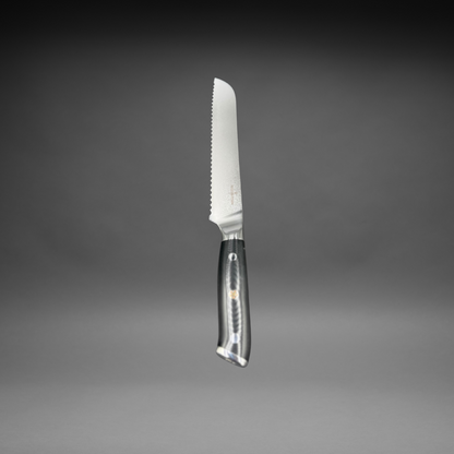 Damascus Steel Serrated Knife, 8"