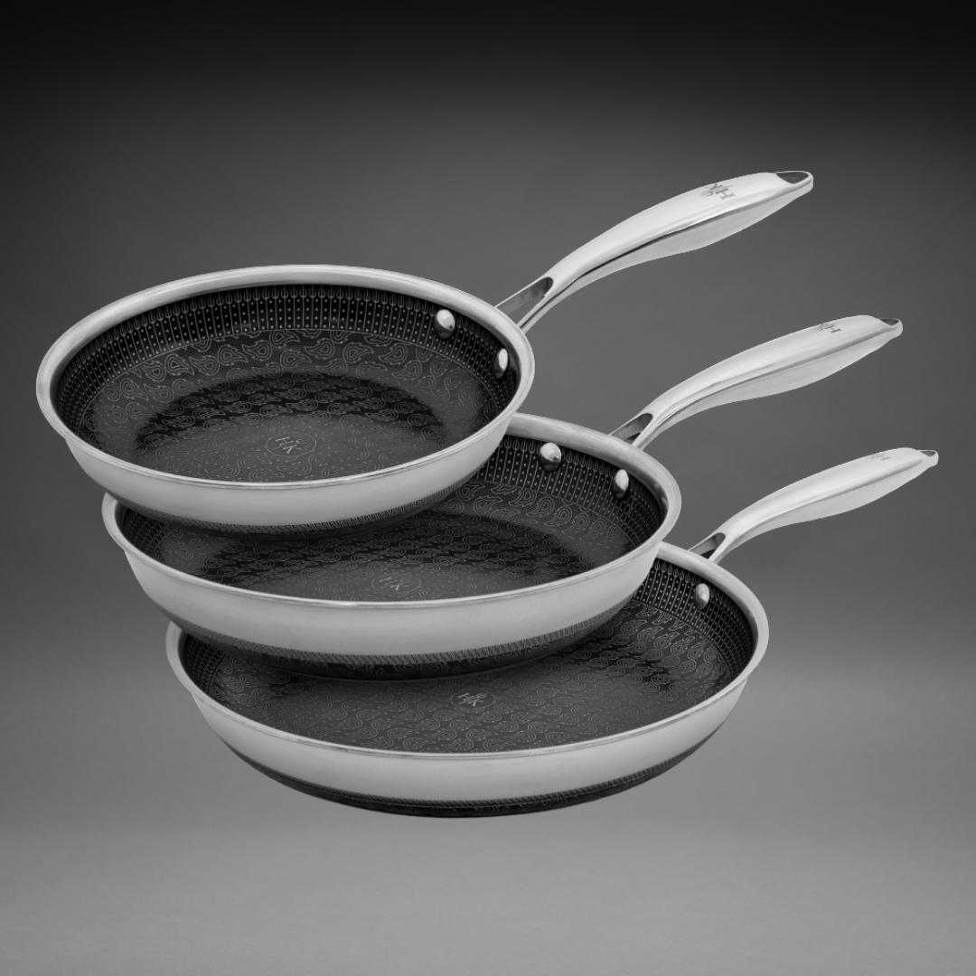 The Sizzle Set: 6 Piece Frying Pans + Lids
