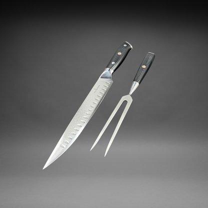Damascus Steel Carving Set, 2 PC