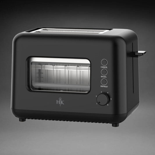 2-Slice Glass Toaster - Black